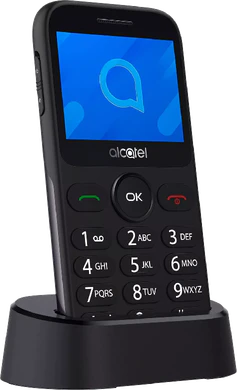 Alcatel 2020 grå front venstre side dock