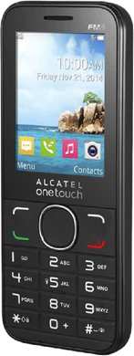 Alcatel 2045 zwart voorkant rechterzijkant