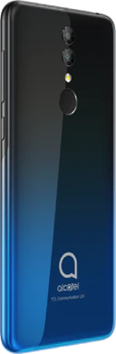 Alcatel 3 2019 zwart achterkant rechterzijkant