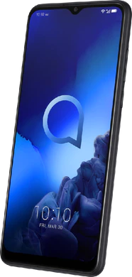 Alcatel 3x 2019 nero copertina frontale lato destro aslant