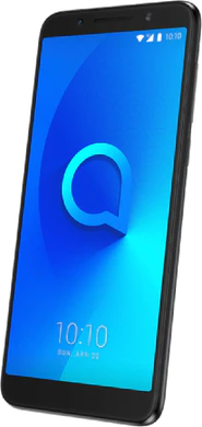 Alcatel 3x svart front höger sida snett