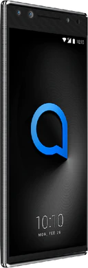 Alcatel 5 schwarz Vorderseite linke Seite