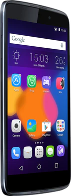 Alcatel One Touch idol 3 47 zwart voorkant schuin
