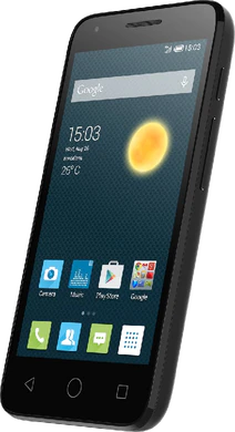 Alcatel One Touch pixi 3 45 dualsim noir couverture à droite