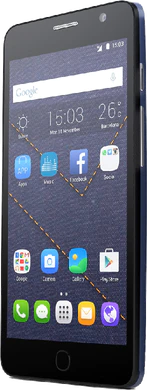 Alcatel one touch Pop Star denim etupuolella oikea puoli