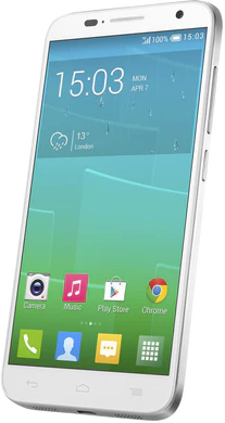 Alcatel onetouch Idol 2 S hvit foran høyre side
