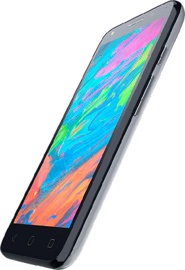 Alcatel Pixi 4 5 dualsim 4g grau Vorderseite rechte Seite