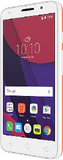 Alcatel Pixi 4 5 dualsim Vorderseite rechte Seite weiß orange