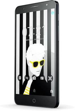 Alcatel Pop 4 Plus svart foran høyre side