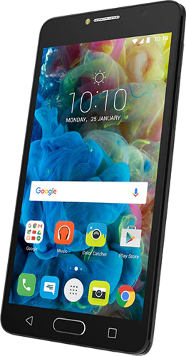 Alcatel Pop 4S zwart voorkant rechterzijkant