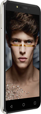 Alcatel Shine Lite schwarz Vorderseite linke Seite