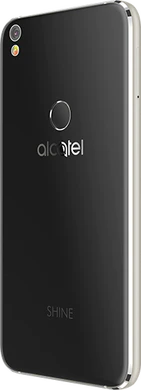 Alcatel Shine Lite schwarz Rückseite linke Seite