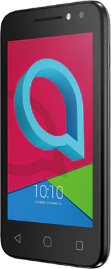 Alcatel U3 3G zwart voorkant rechterzijkant