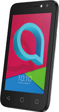 Alcatel U3 3G zwart voorkant rechterzijkant schuin