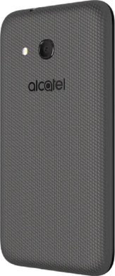 Alcatel U3 3G zwart achterkant linkerzijkant