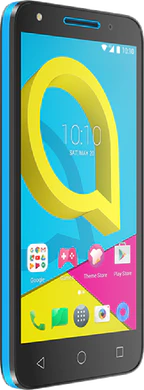 Alcatel U5 blau Vorderseite linke Seite