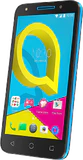 Alcatel U5 blau Vorderseite rechte Seite schräg