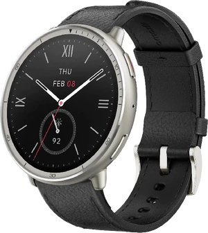 Amazfit active 2 round zwart leather