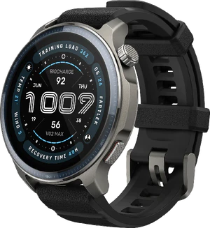 Amazfit Balance 2 silver black front right side