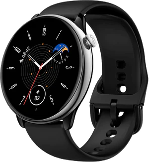 Amazfit GTR Mini zwart voorkant rechterzijkant