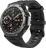 Amazfit t rex 3 zwart voorkant rechterzijkant