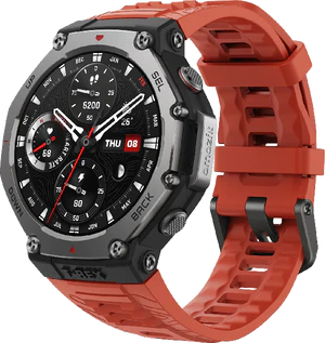 Amazfit t rex 3 rood voorkant rechterzijkant