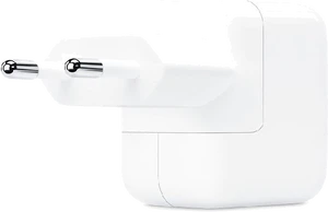 Apple 12 w usb power adapter wit achterkant linkerzijkant