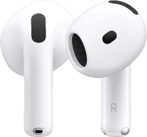 Apple AirPods 4 white earbuds tilted ed