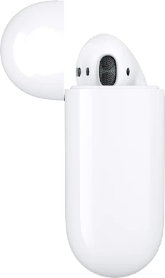 Apple AirPods wit case linkerzijkant geopend