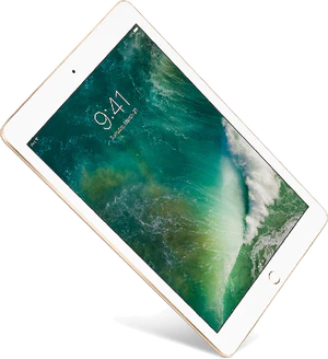 Apple ipad 2017 goud voorkant schuin
