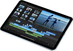 Apple iPad air 2020 blå front snett