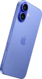 Apple iPhone 16 bleu retour à droite aslant