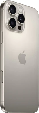Apple iPhone 16 Pro Max grijs natural titanium achterkant rechterzijkant