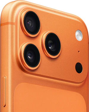 Apple iPhone 17 Pro orange camera closeup