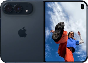 Apple iPhone Duo blue nightsky out side opened