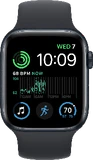 Apple Watch SE 2022 4G 44mm zwart voorkant