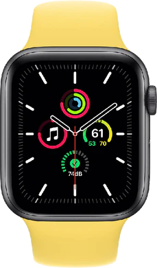 Apple Watch SE 44mm voorkant aluminum grijs