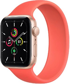 Apple Watch SE 44mm voorkant rechterzijkant aluminum goud