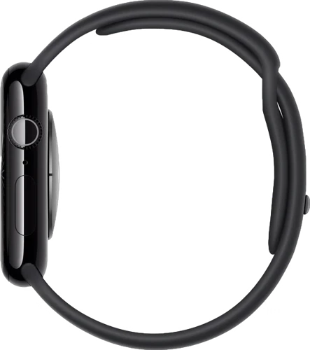 Apple Watch Series 10 42mm zwart rechterzijkant Apple Watch Series 10 42mm zwart rechterzijkant