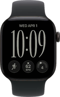 Apple Watch Series 12 42mm aluminium noir rubber band noir