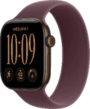 Apple Watch Series 12 42mm aluminium bronze brun rubber band rouge avant côté droit