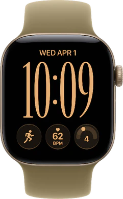 Apple Watch Series 12 42mm aluminium light or rubber band olive vert