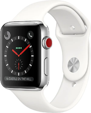 Apple watch series 3 wit voorkant rechterzijkant