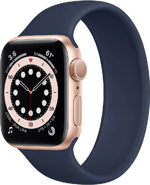 Apple Watch Series 6 40mm aluminium goud voorkant rechterzijkant