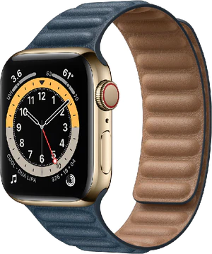 Apple Watch Series 6 4G 40mm voorkant rechterzijkant goud stainless steel