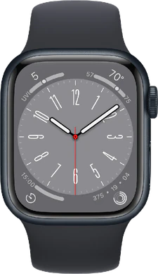 Apple Watch series 8 41m aluminium zwart voorkant