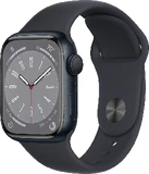 Apple Watch series 8 41m aluminium zwart voorkant rechterzijkant