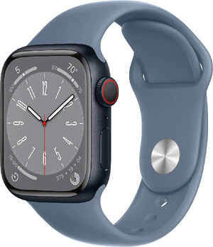 Apple Watch series 8 cellular 41mm aluminium bleu couverture à droite