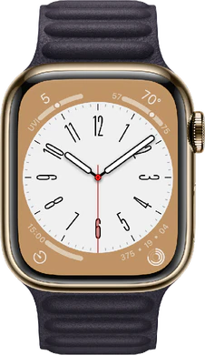 Apple Watch series 8 cellular 41mm steel or noir leather couverture