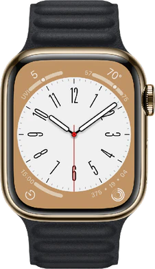 Apple Watch series 8 cellular 41mm steel or bleu leather couverture